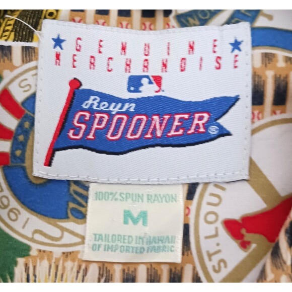 Reyn Spooner MLB World Series Button Front Aloha Shirt All Over Print Sz M - Picture 3 of 9